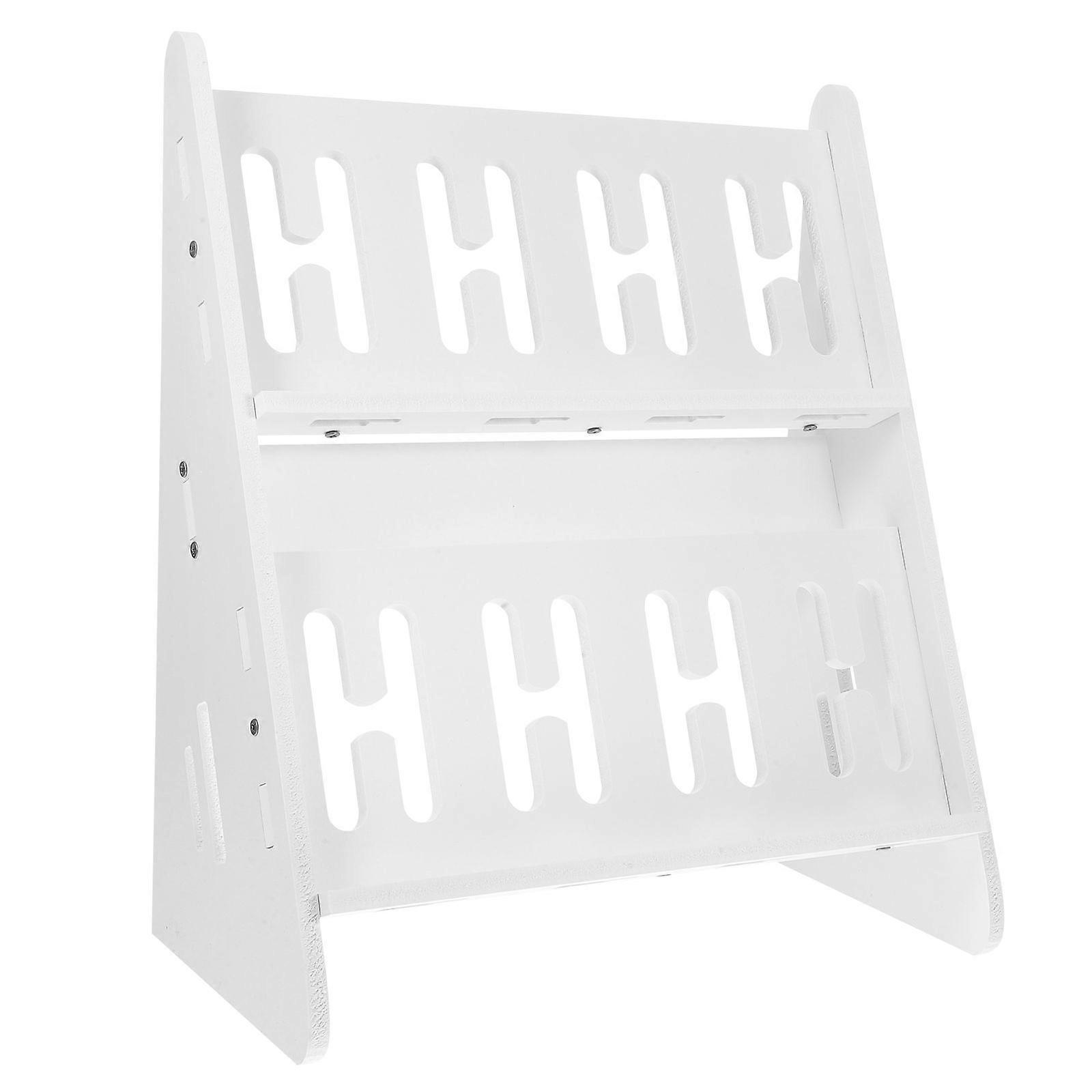 Multi Phone Stand Rack For Desk - Slanted 2-Tier Cellphone Holder Organizer For 8 Phones - Live Streaming & Classroom Storage Use