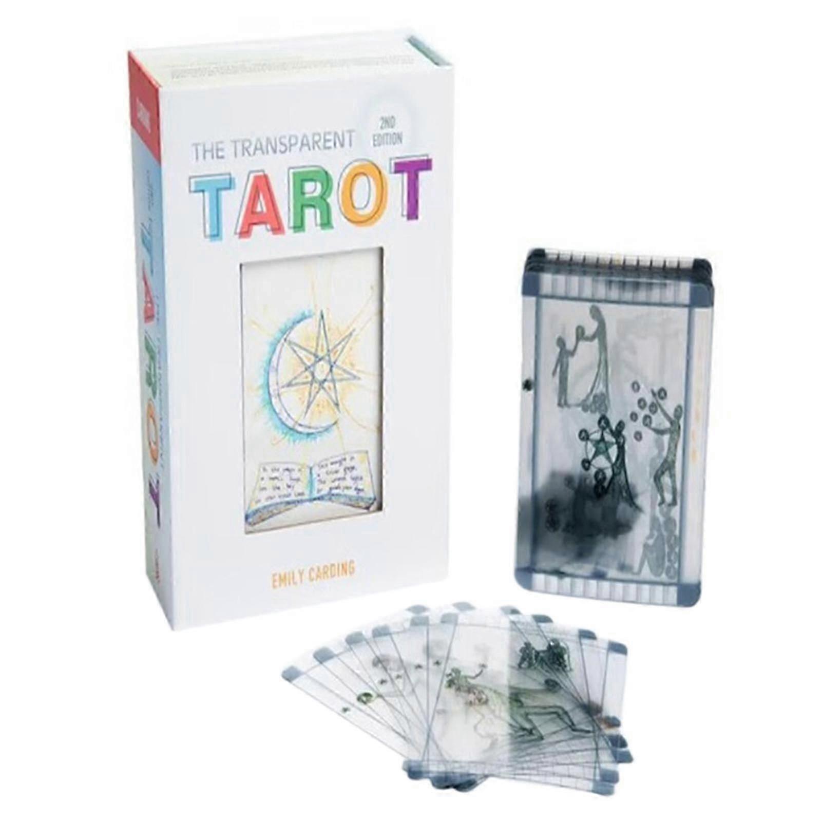 Transparent Tarot 2nd Edition Cards - Unique See-Through Divination Set for Beginners, Party Games & Spiritual Growth