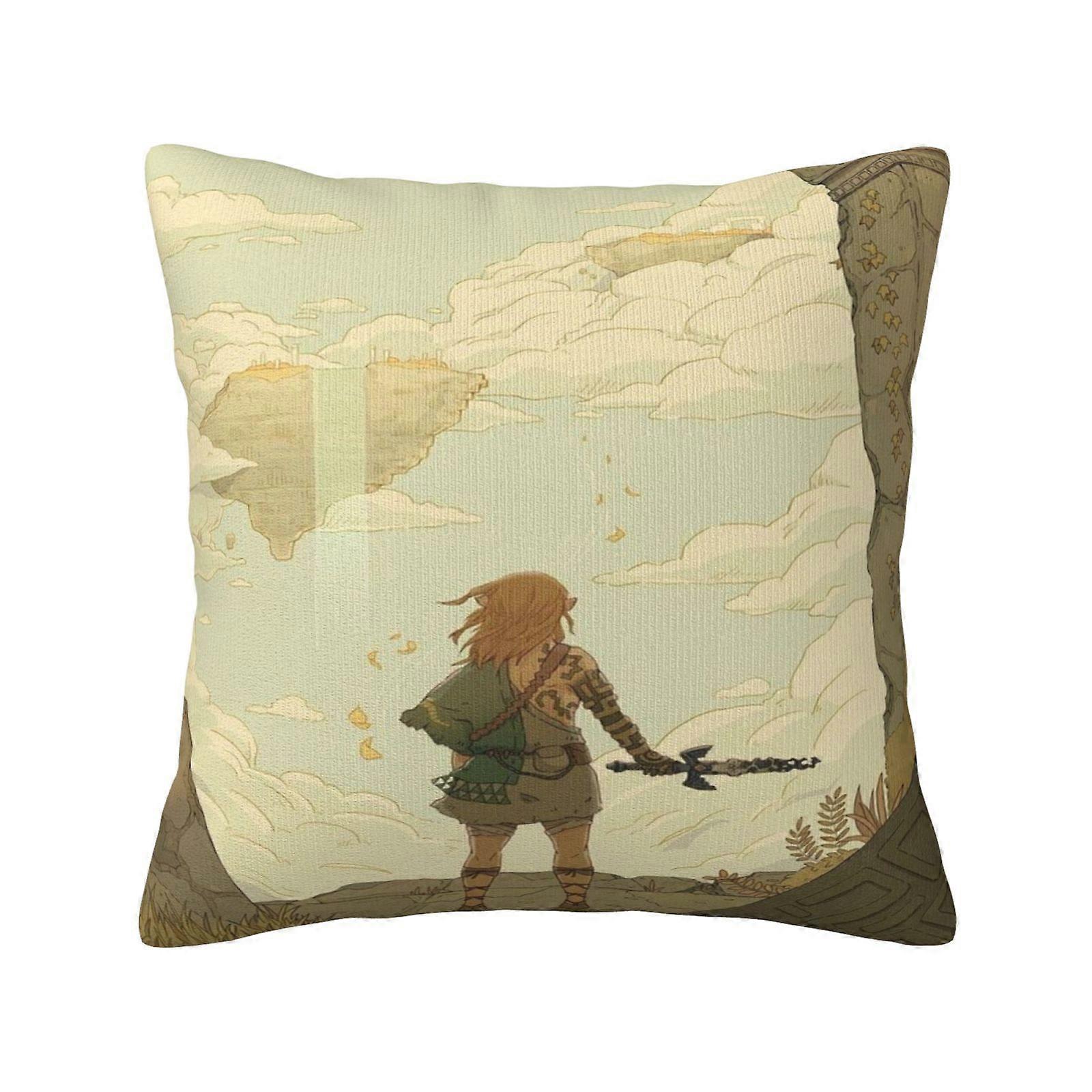 c1982 ゼルダの伝説 枕カバー スロー ピロー ケース 柔らかいポリエステル ソファ クッション ケース 椅子 ソファ 寝室 リビングルーム 家の装飾 yui1982