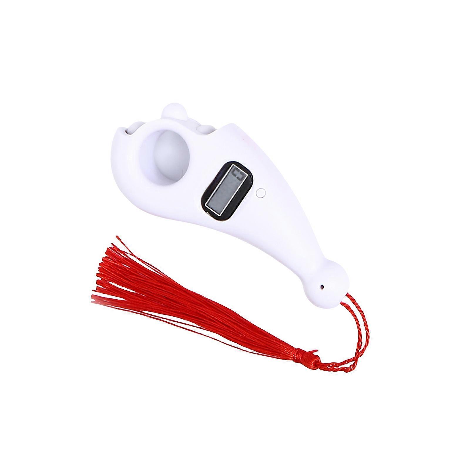 Finger Tally Counter LCD Display Counter Clickers Lap Counter Handheld Number Clicks Counter Battery Powered  White