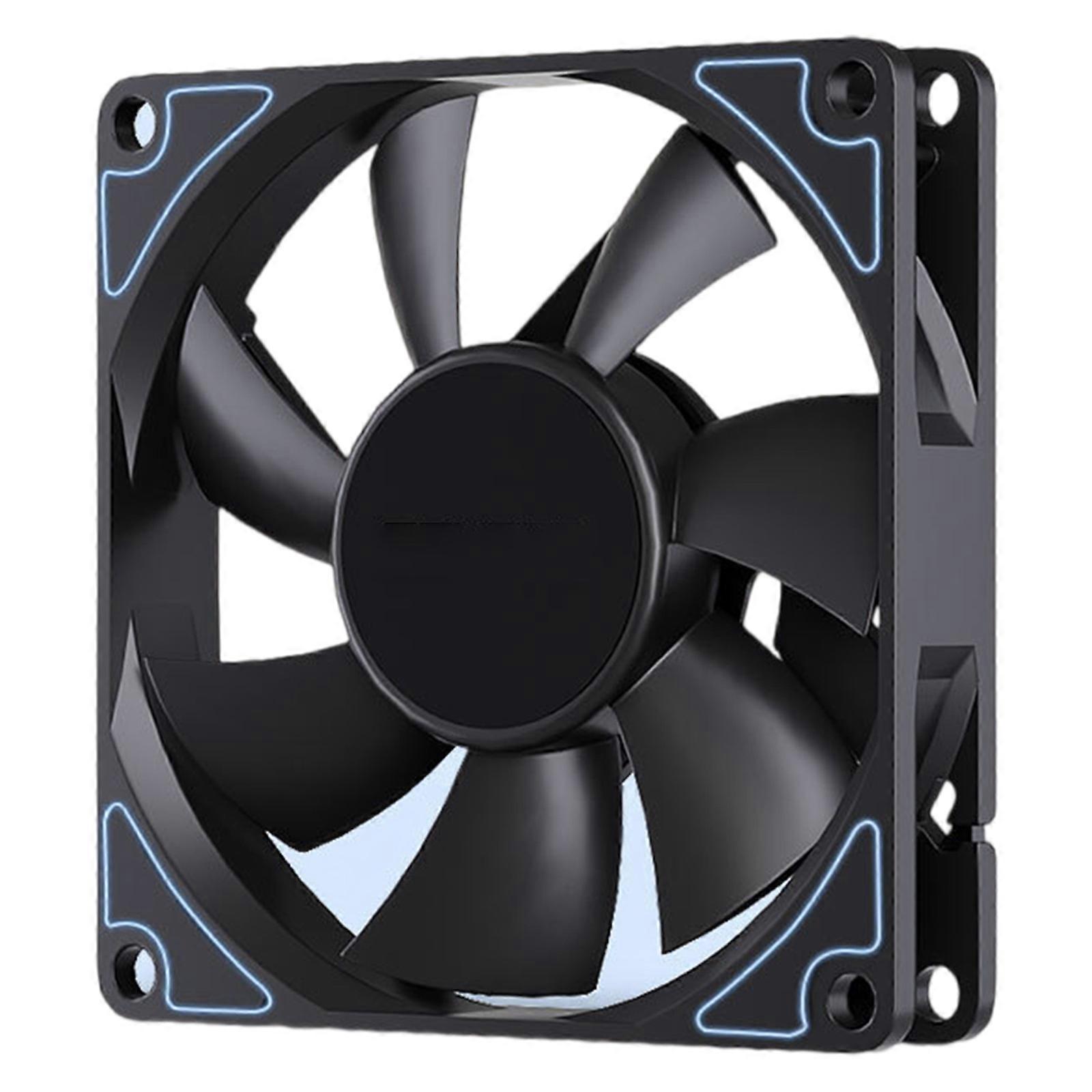 UT8015 80mm CPU Cooling Fan With PWM Temperature Control And Quiet Hydraulic Bearing 80x80x15mm Multicolor