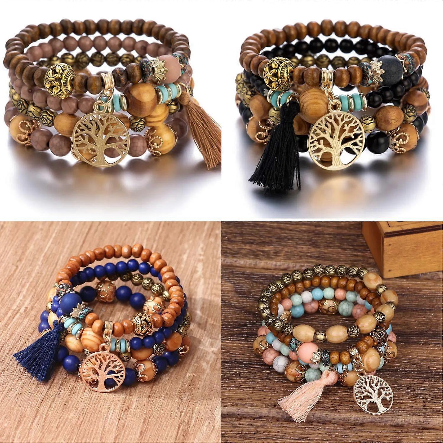 Creative Bohemian Bracelet Layered Beaded Stretch Bracelet