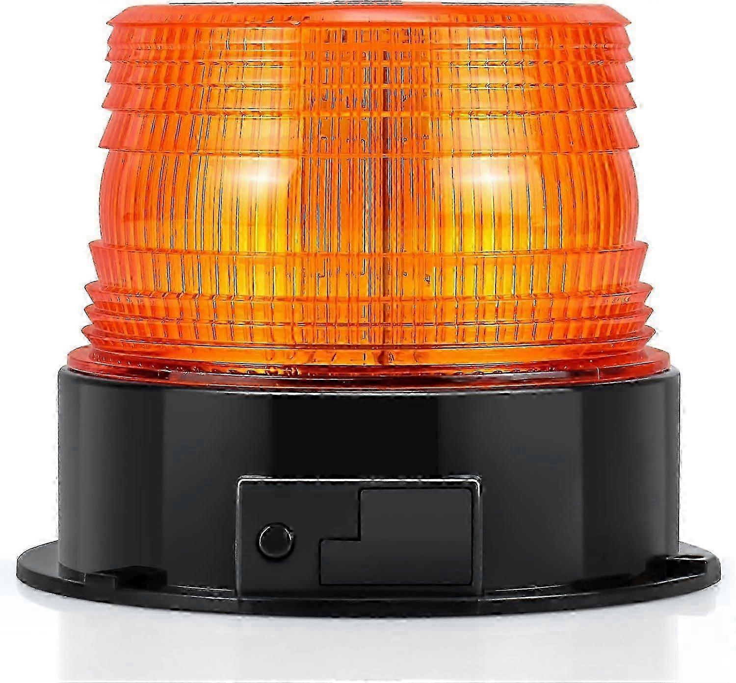 1pcs Yellow LED Battery Operated Warning Light, Magnetic Flashing Warning Light for Vehicle with Cigarette Lighter Socket 12V, 24V