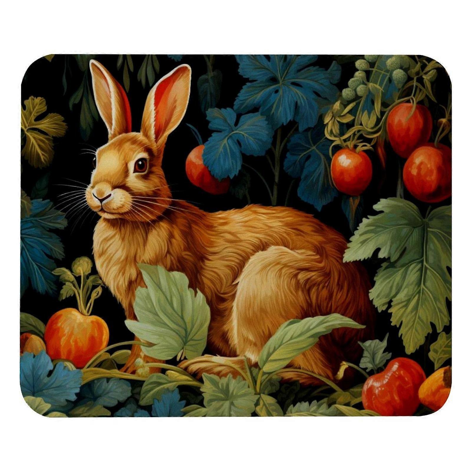 Desk Mat Rabbit Bright Color, Small Desk Pad with Rubber Base, Compatible with Gaming & Office, Keyboard Mouse Mat for Work, Home