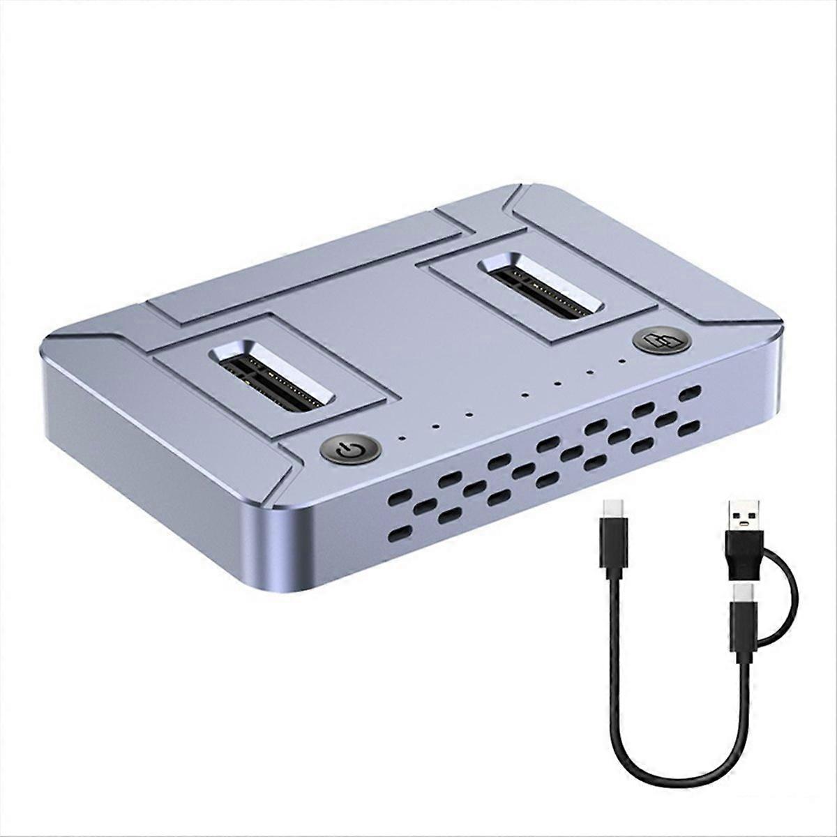 Dual-Bay M.2 NVME NGFF SSD Clone Docking Station 20Gbps USB3.2 GEN2 Type C OFFline Cloner Duplicator NVME PCIE Enclosure