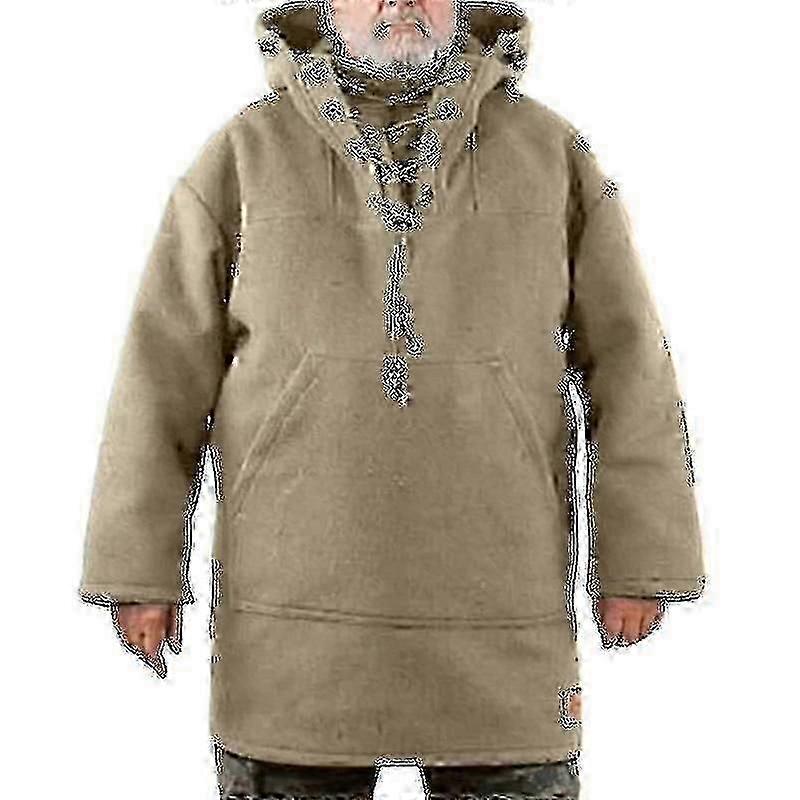 Jaqueta masculina de lã de inverno com capuz e capuz casual com capuz destacável