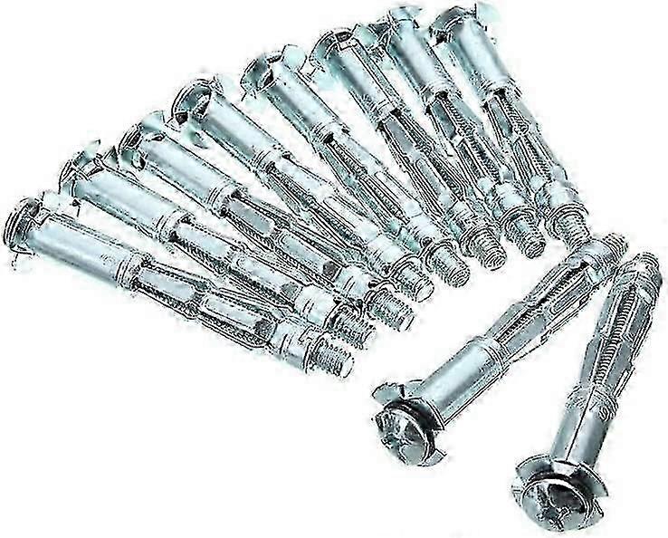 Heavy Expansion Bolt Set Wall Anchor Metal Setting Tool, Suitable for Various Brands, 10 Pieces, Available in Silver Color