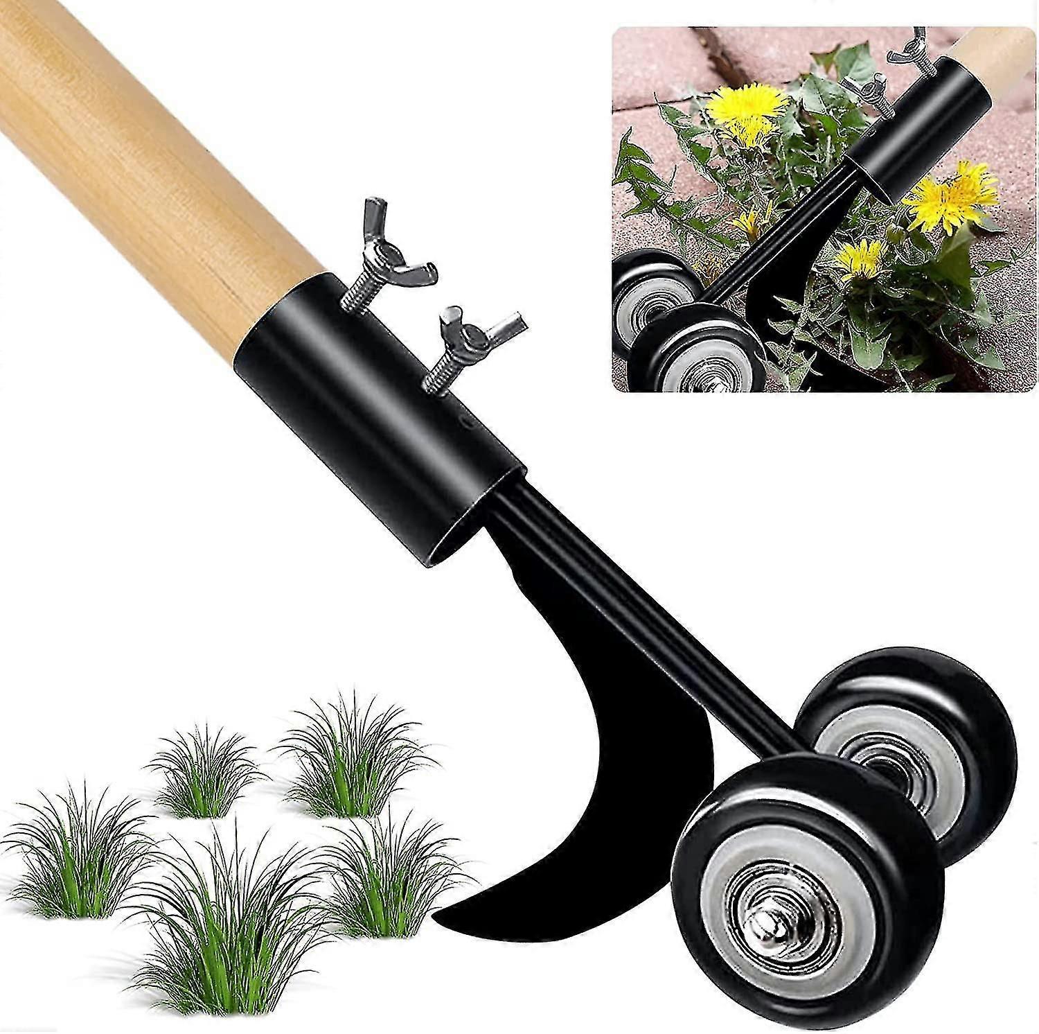 Manual Weeding Tool, Manual Weeder With Wheels, For Cleaning Between Stone Slab Patios And Cisea Lawns