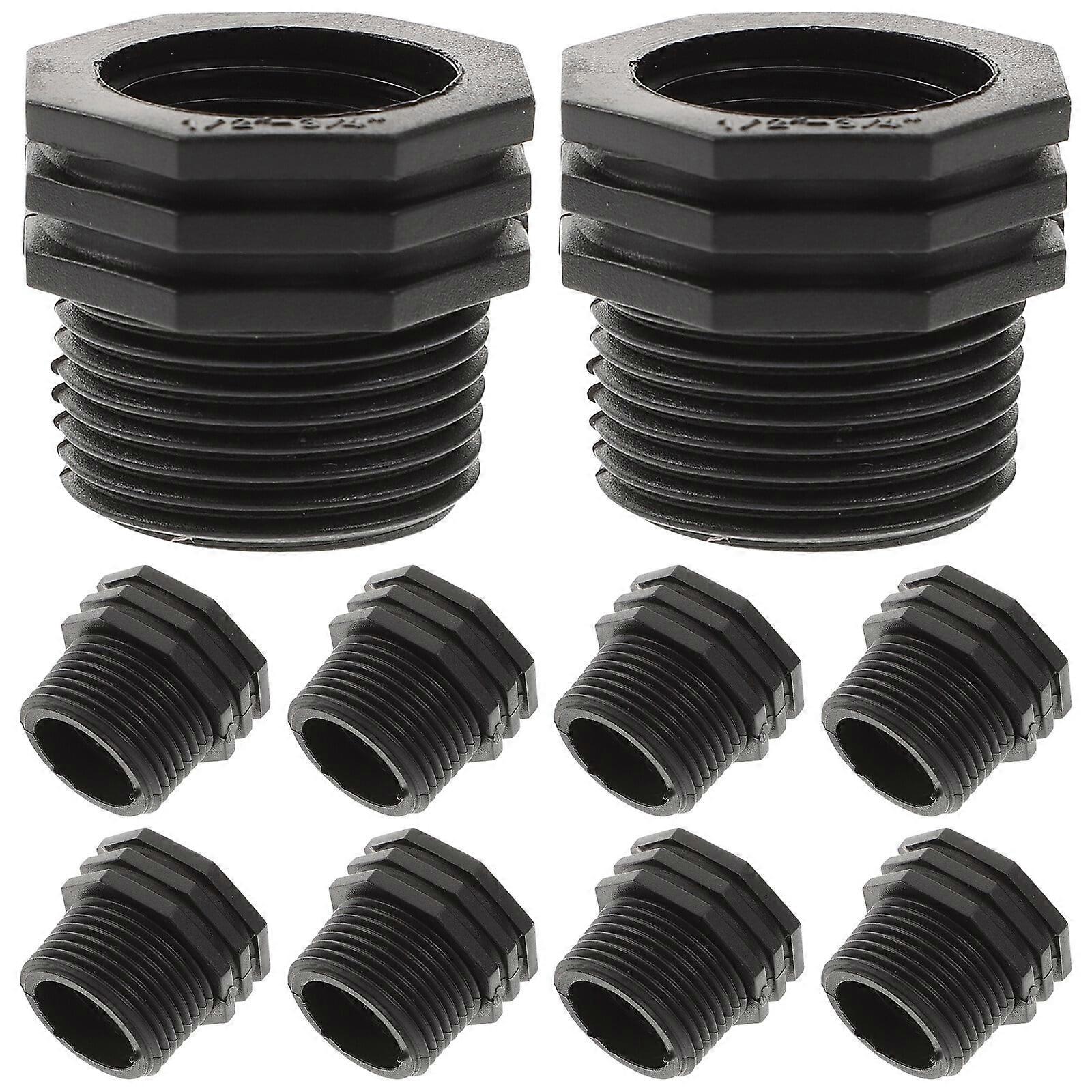 10 Pcs Water Tank Connector Bulkhead for Tanks Fitting Thread Through Pp