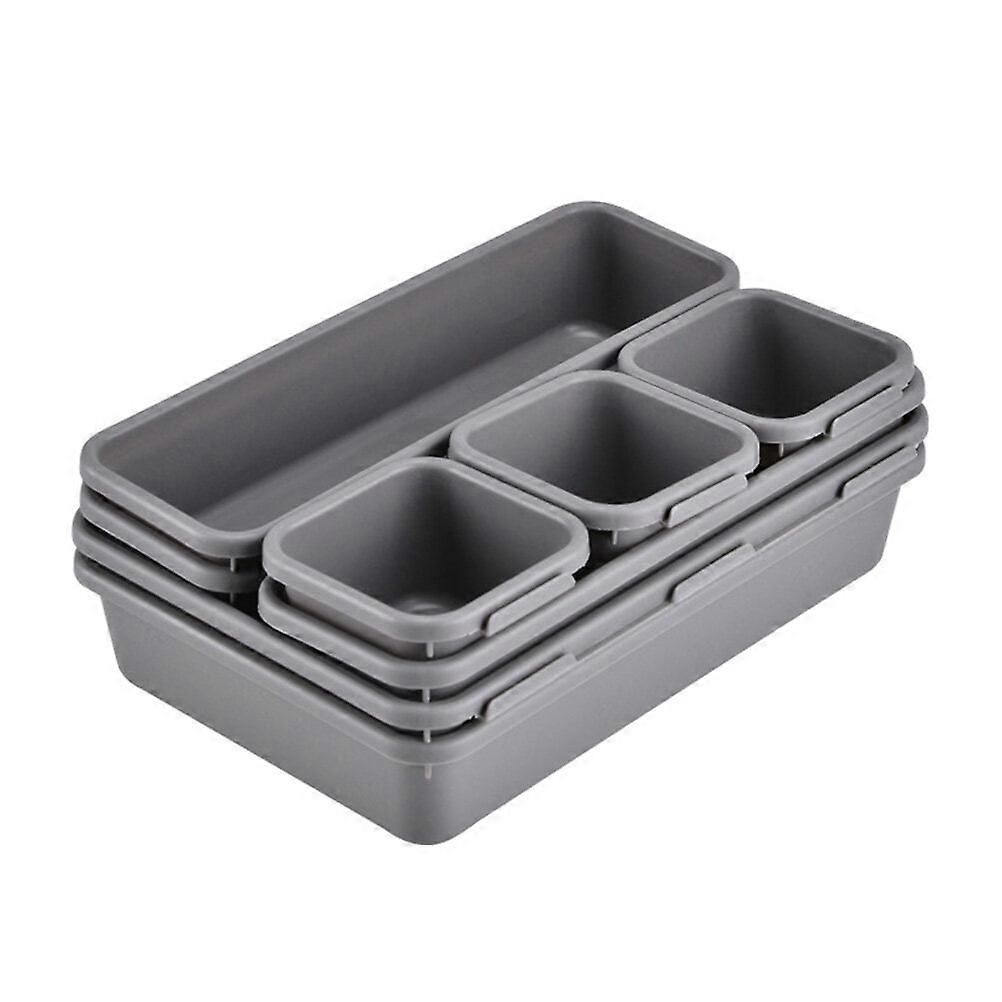 Guangmc Interlock Drawer Organizer Tray Set (Grey)