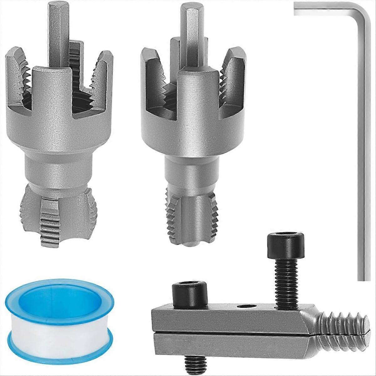 Integrated Internal & External Pipe Threading Tool, Pipe Thread Cutting Tool, for Electric Drill (1/