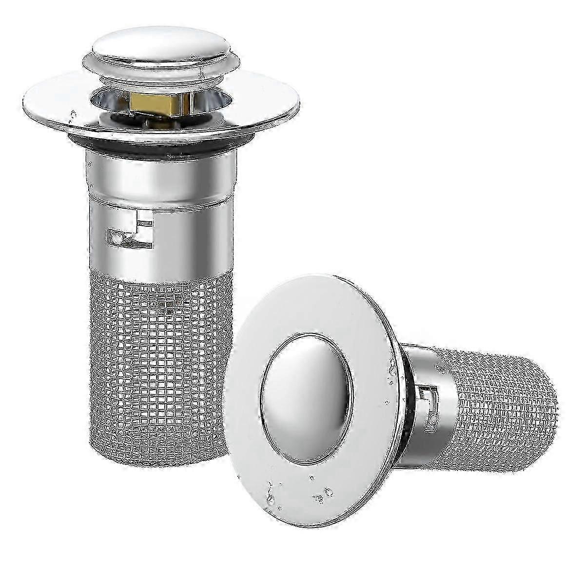 سدادة حوض الحمام ، مصفاة تصريف حوض بالوعة مع سلة تصفية قابلة للإزالة الماسك الشعر ، مكافحة