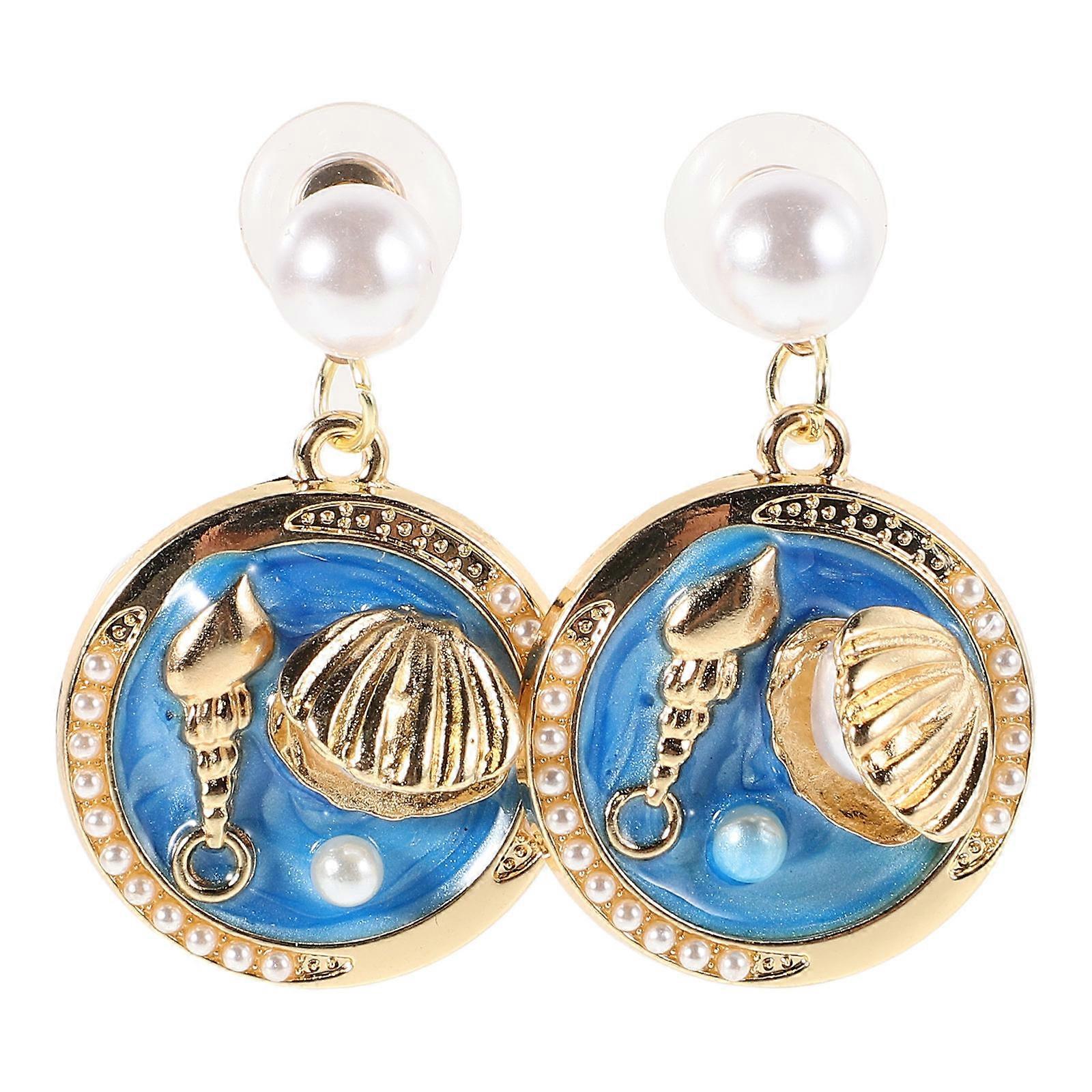 Boho Earrings Conch Shell Small Dangle Earrings for Women 1Pair