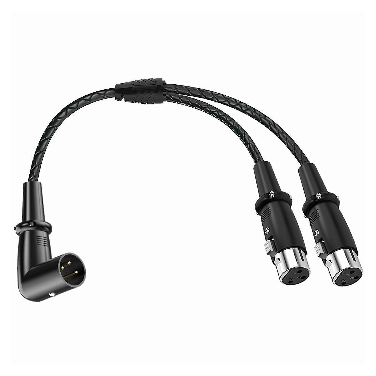 Double Output XLRMale to 2XLR Female Adapter XLRSplitter Cord with OFC Conductors and ABS Housing Long Last 50cm Multicolor