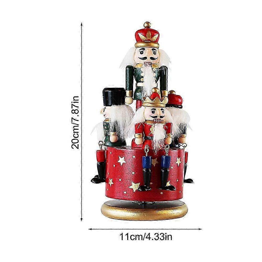 Fun Nutcracker Music Box, Christmas Music Box, Hand-Painted Nutcracker Figurines, Colorful Rotating Christmas Decoration