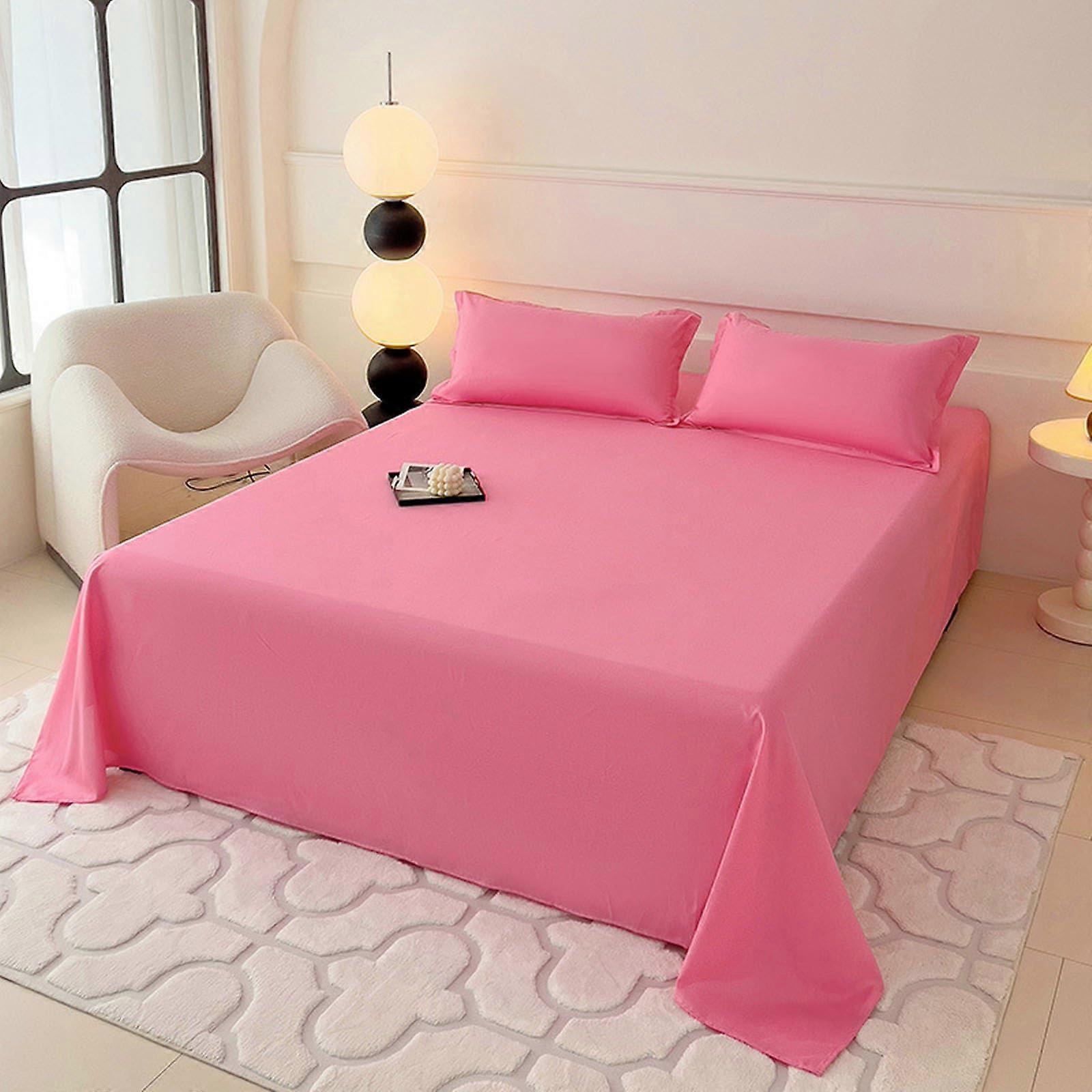 Cotton Flat Sheet 220x230cm Soft Breathable Bedding for All Seasons in Luxurious Red