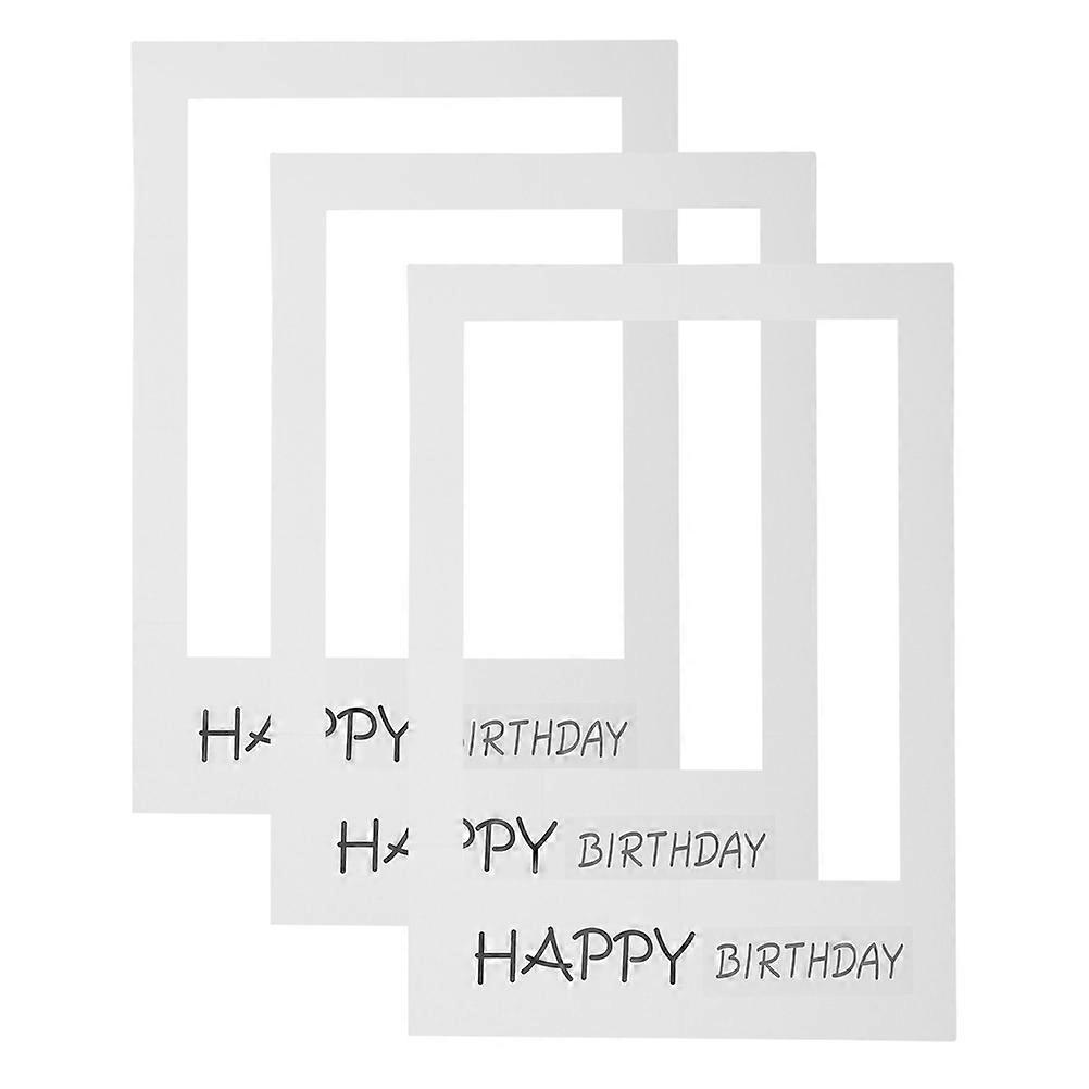 3Pcs Photo Booth Props Rectangle Picture Frames For Birthday Party Supplies Guests Hosts High-definition Printing