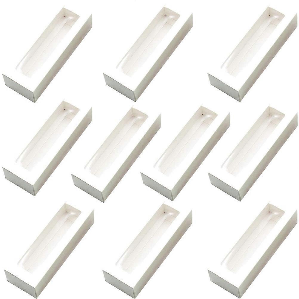 10pcs Clear Window Paper Packaging Boxes Macaron Boxes  Containers for Home Dessert Shop