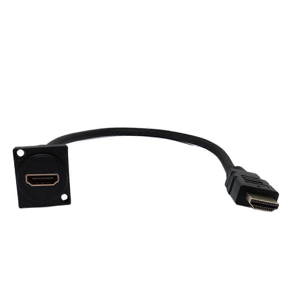 D Type High Definition Multimedia Interface Panel Mount Cable Male to Female Cable Flange Mount Pass