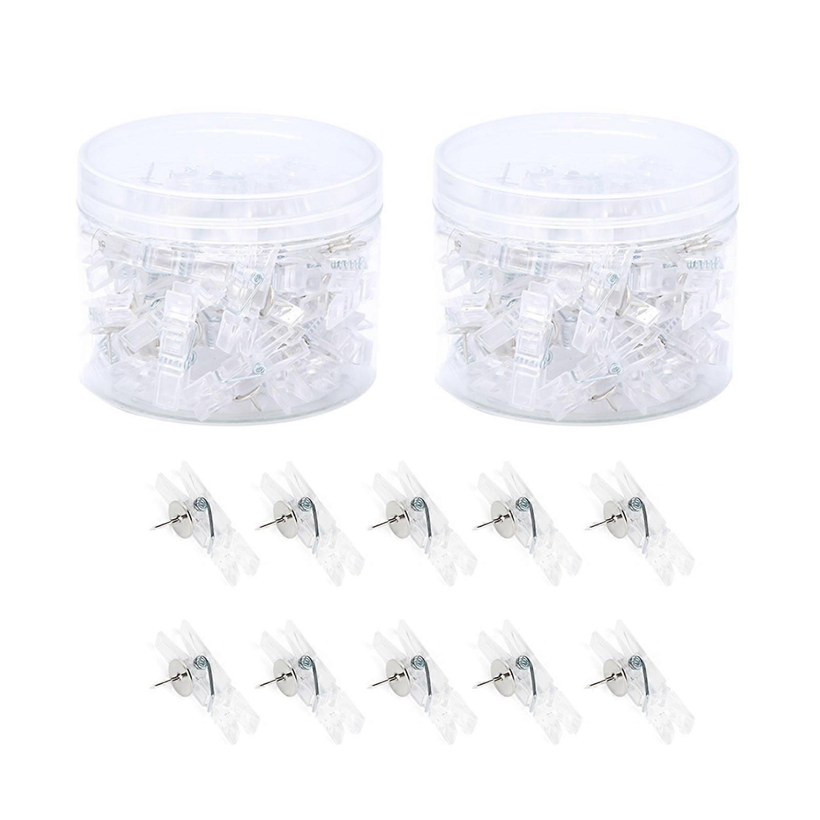 80/90PCS Clear Push Pins Clip, Cork Notice Board Thumb Tacks for Display Picture Notes Memos Files Drawing Multicolor