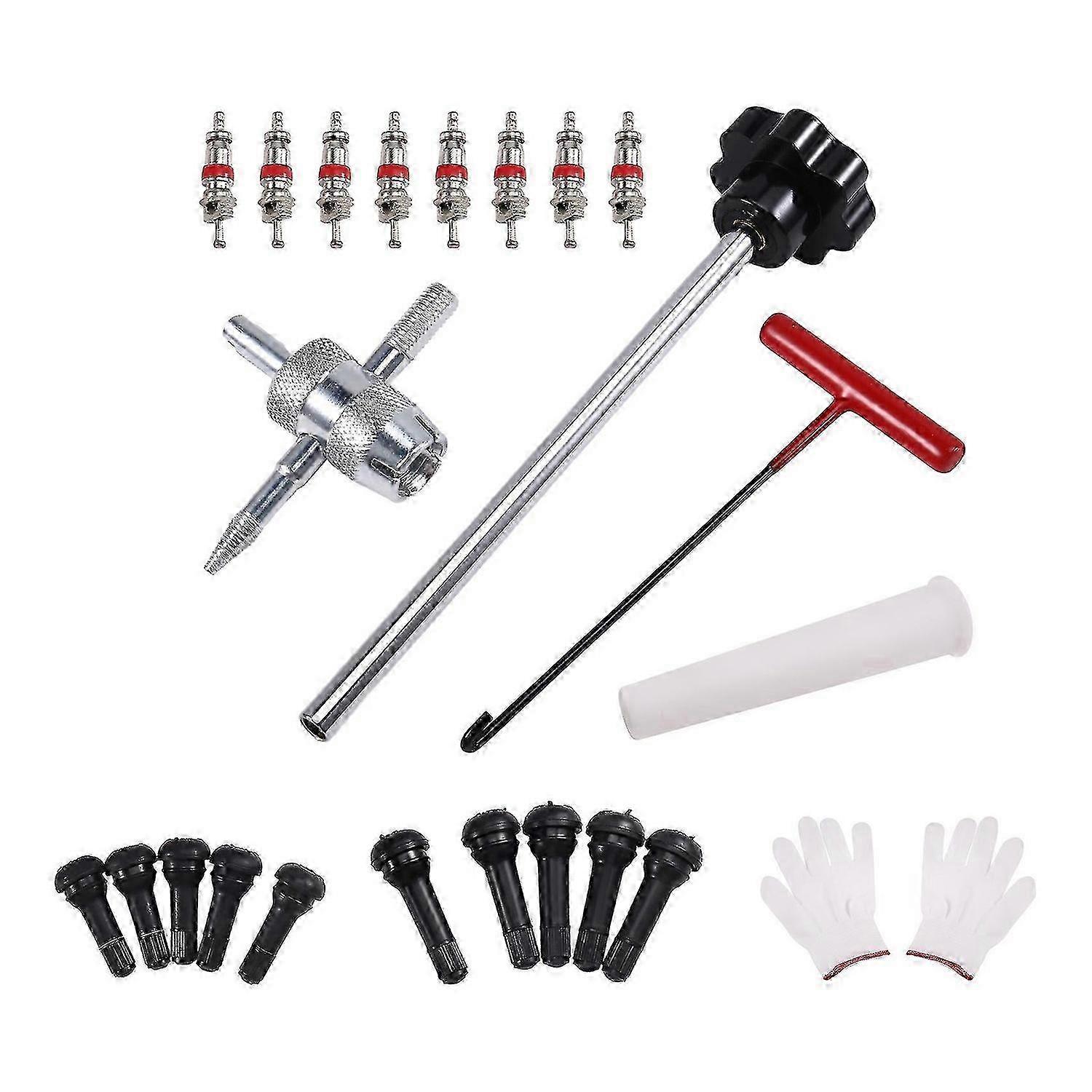 Quick Change Tire Valve Tool Kit Valve Stem Tire Valve Stem for TR413 Valve Replacement and Installation Tool Kit