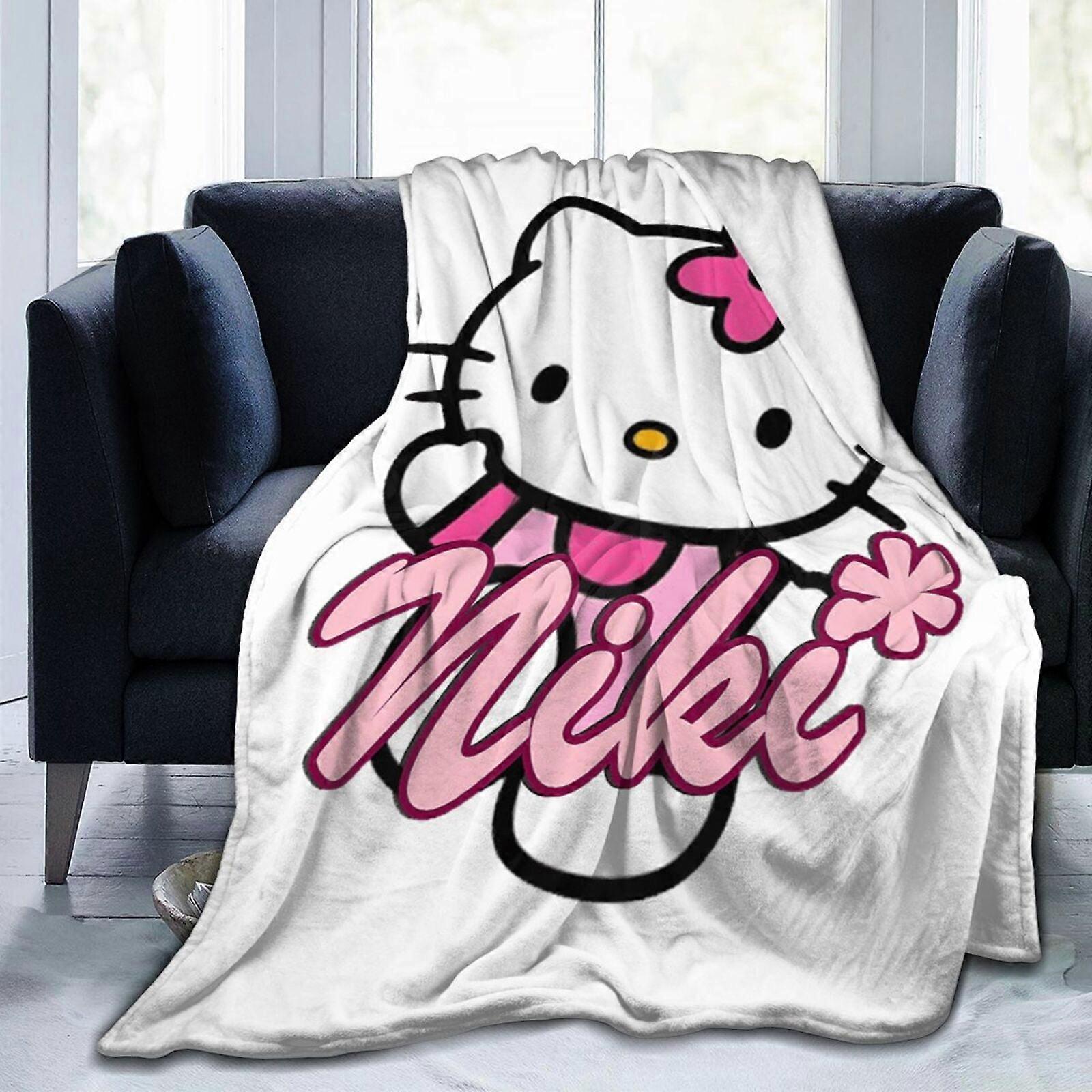 Hello Kitty Decke, ultraweiche Mikrofleece-Decke, Mikrofaser-Überwurfdecke für Couch, Sofa, Bett, 102 x 76 cm
