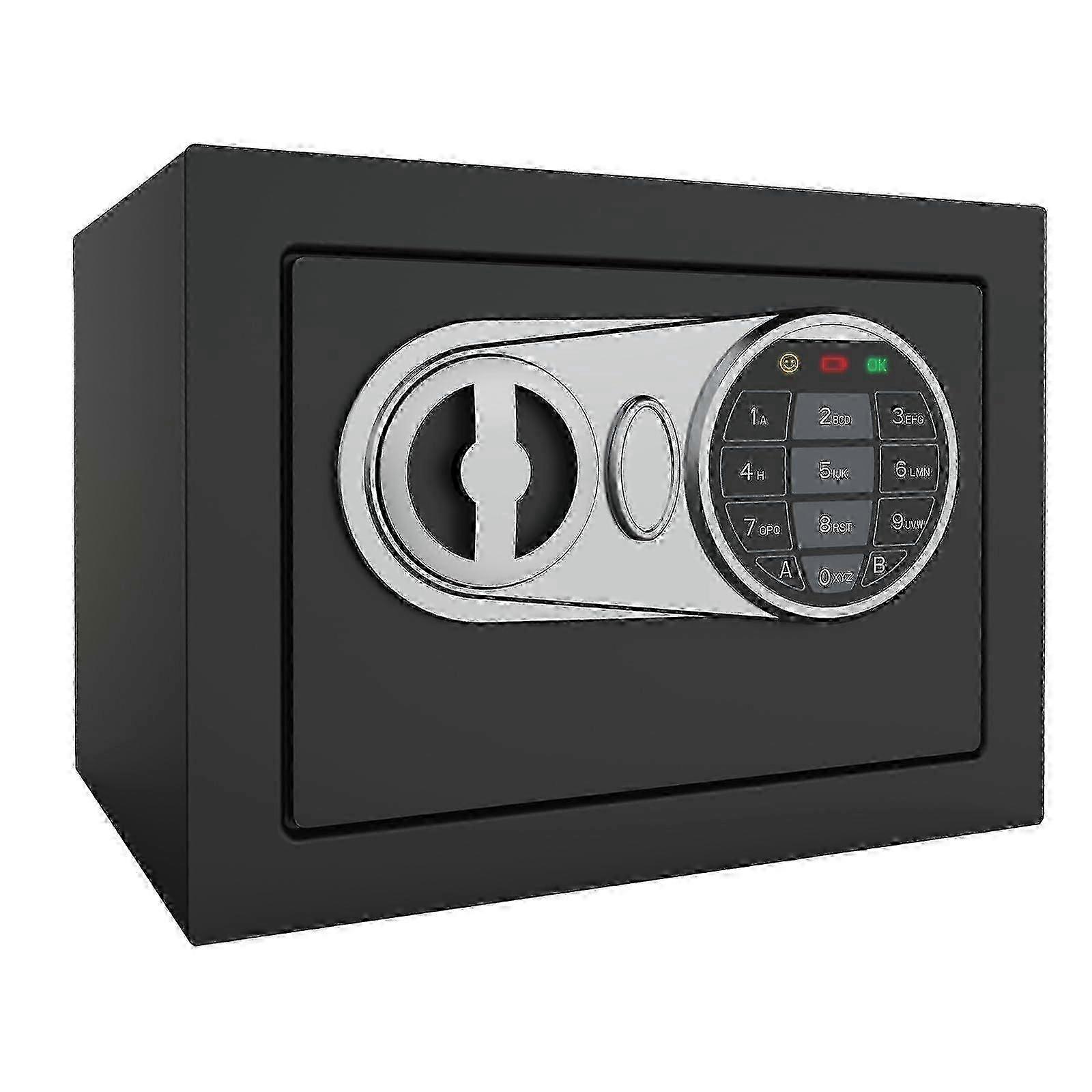 w Goldenkey Digital Mini Security Box 6.69"D x9.05"W - Dual Key/Code Lock for Cash/Coins