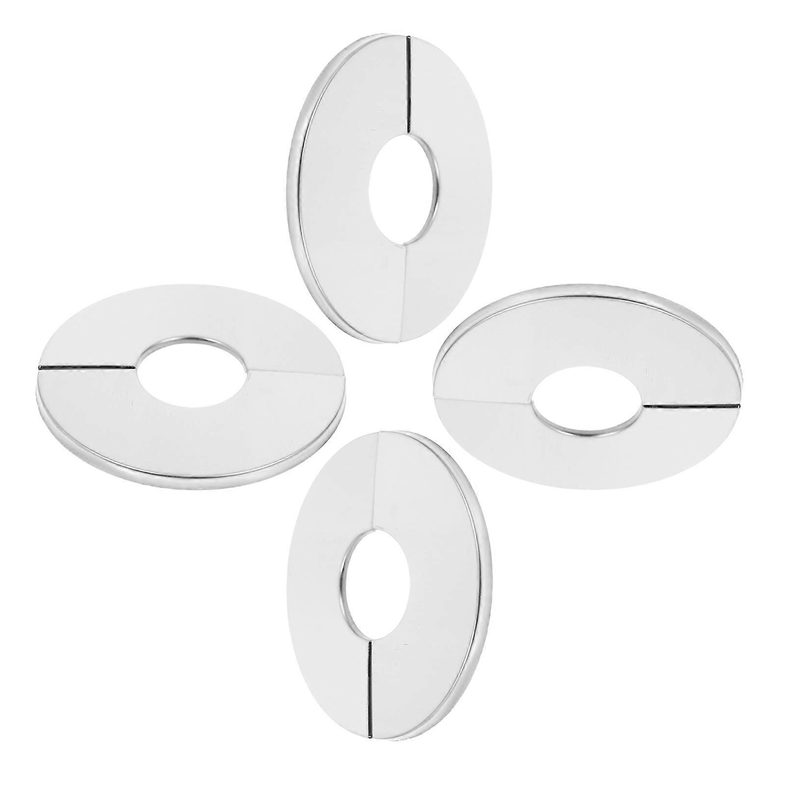 Pipe Hole Cover Plate Stainless Steel Split Flange for Home Angle Valves Silver Decorative Function 4Pcs