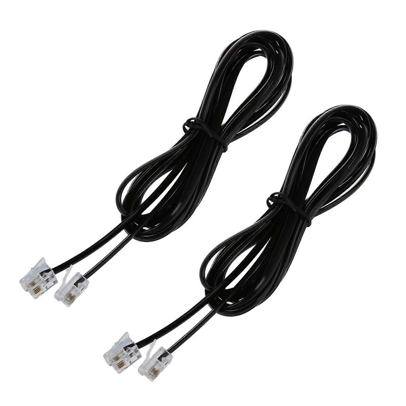 2X RJ11 6P4C Telephone Cable Cord ADSL Modem 2 Meters
