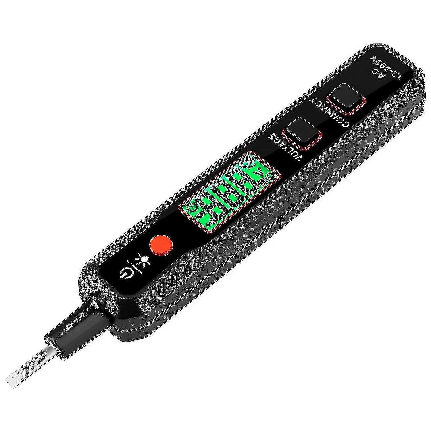 AC 12 - 300V Voltage Tester Pen with Display, Flashlight & Sound Alarm for Phase/Neutral Wire Test