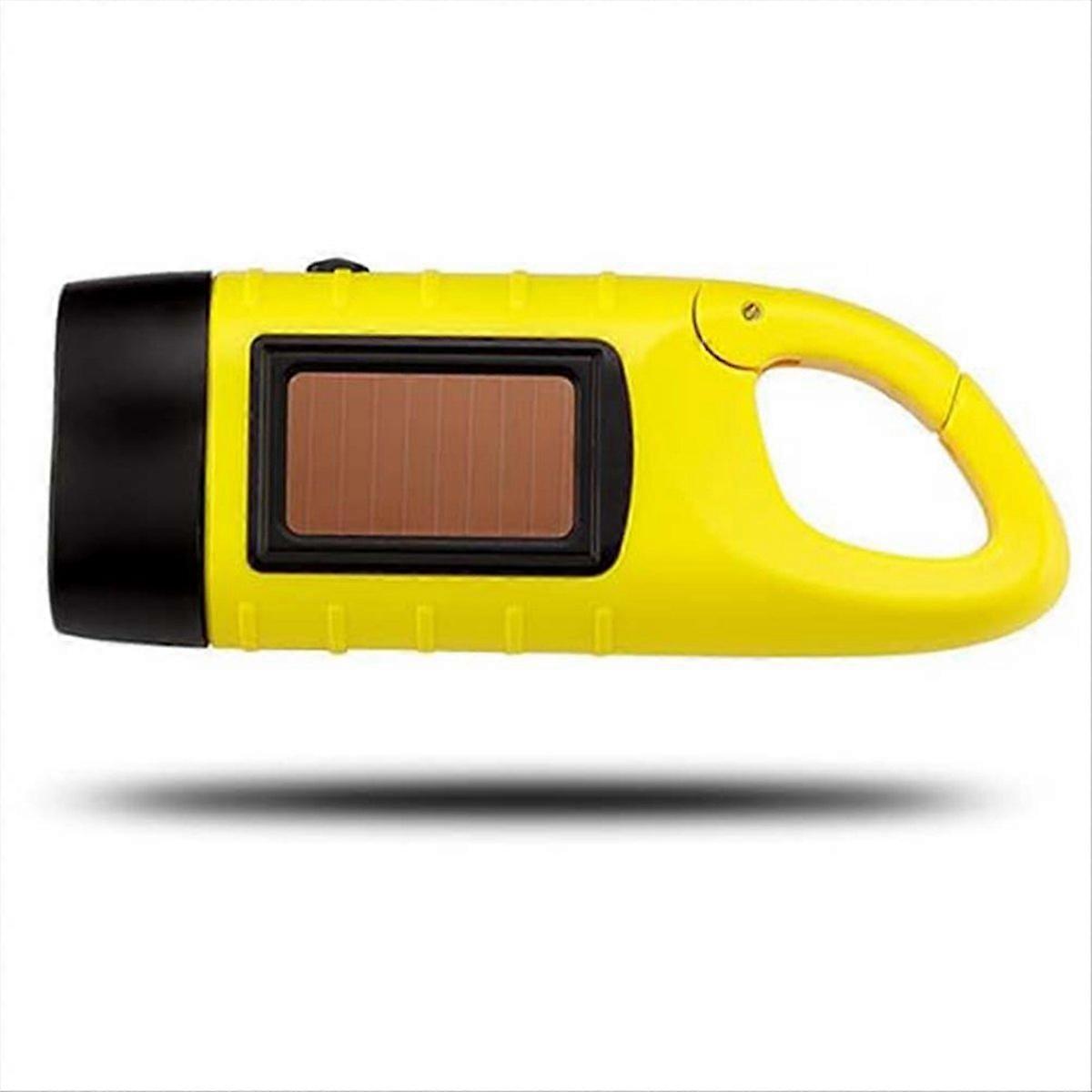 Hand Crank Solar Powered Flashlight, Survival Flashlight,B