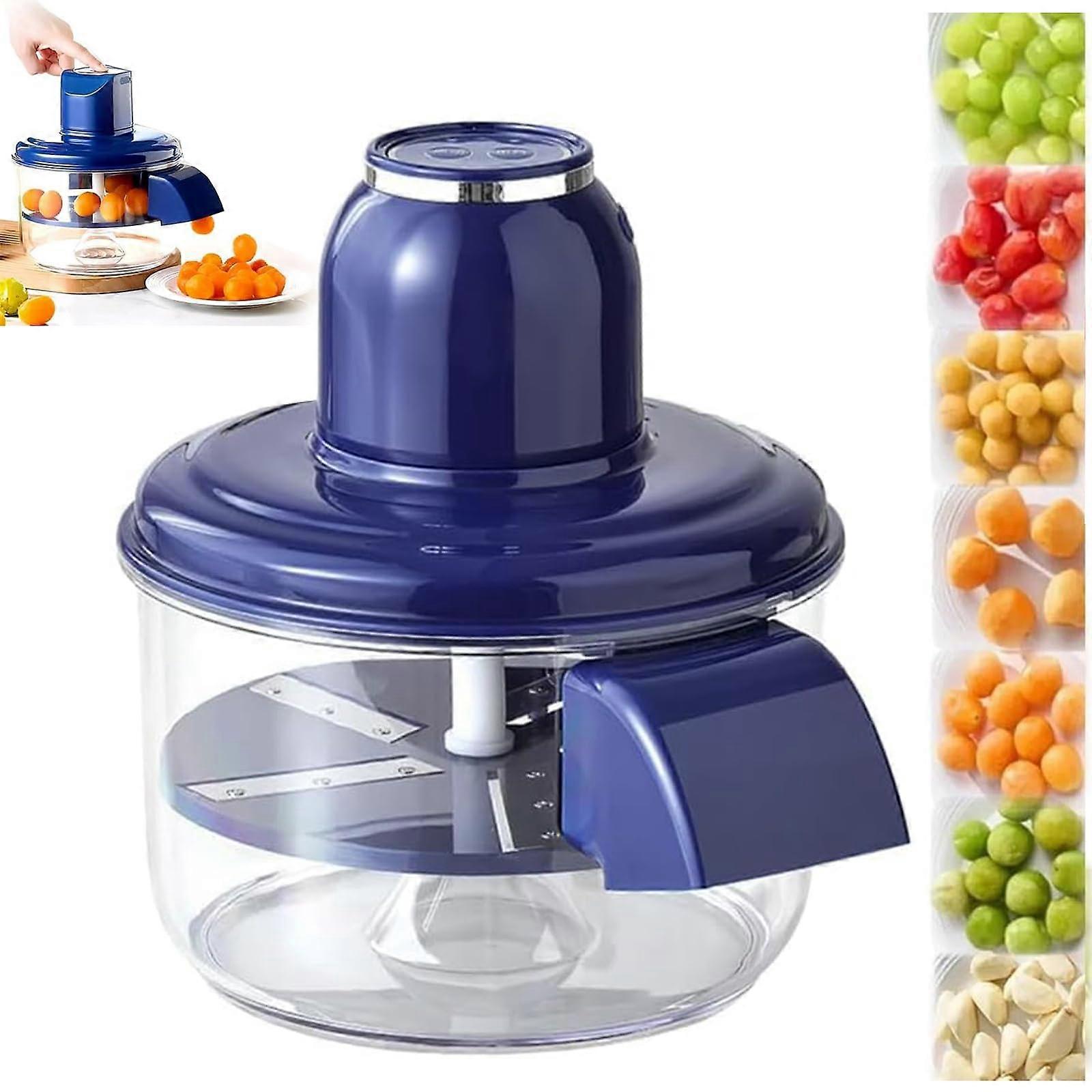 Automatic Fruit Peeling Machine, Cordless Rechargeable Vegetable Peeler for Small Fruits and Garlic (Blue)