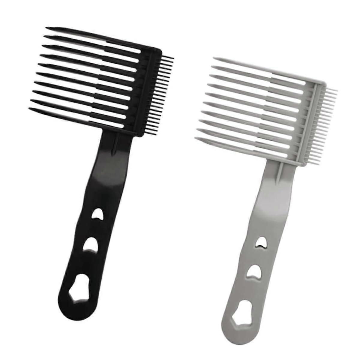 Fade Comb and Blending Comb 2 Pack Grey Black for Men with Easy Even Blending and Comfortable Grip