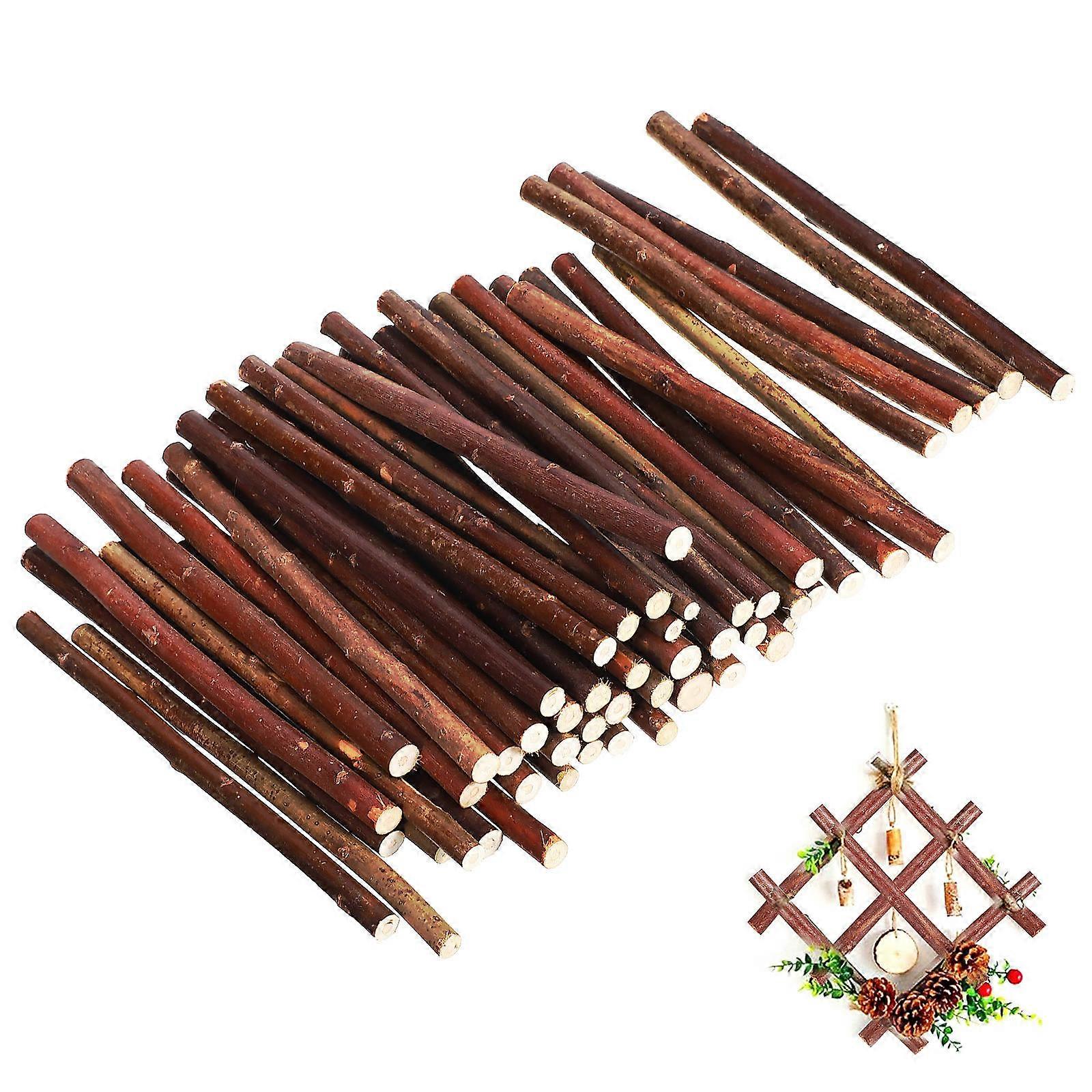 Natural Wood Craft Sticks for Crafting Using Dry Branch Material 50Pcs