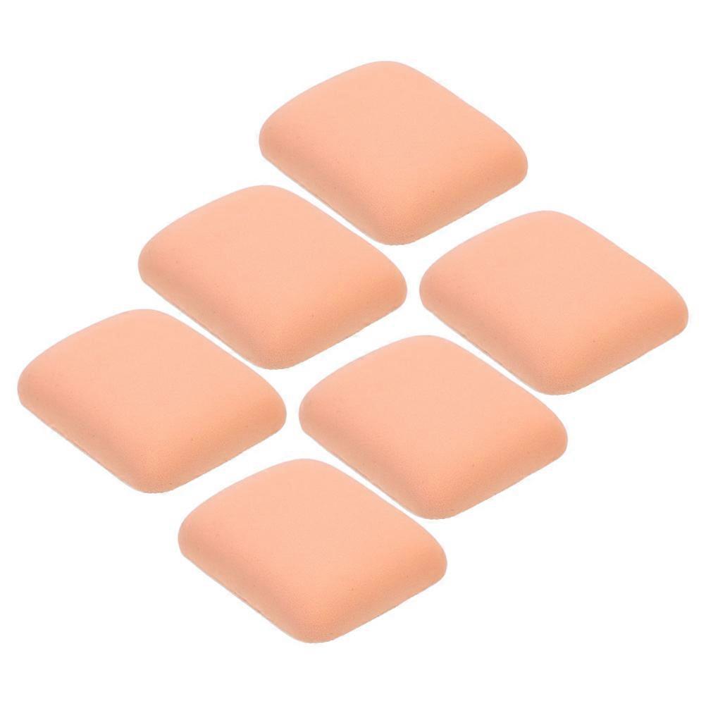 Makeup Powder Sponge Rectangular Khaki for Foundation Dual-Use 6Pcs