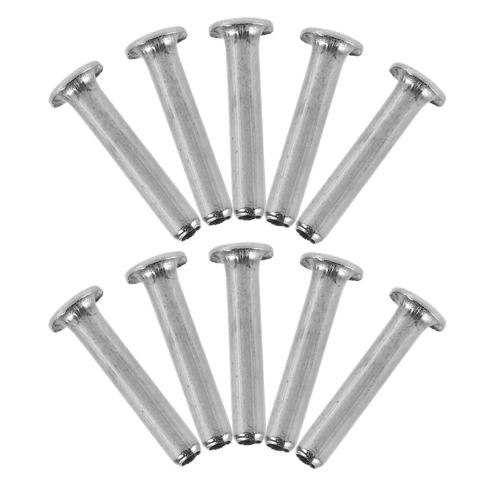 Durable Umbrella Rivet Nut Inserts for Stretcher Repair 10Pcs Silver Alloy