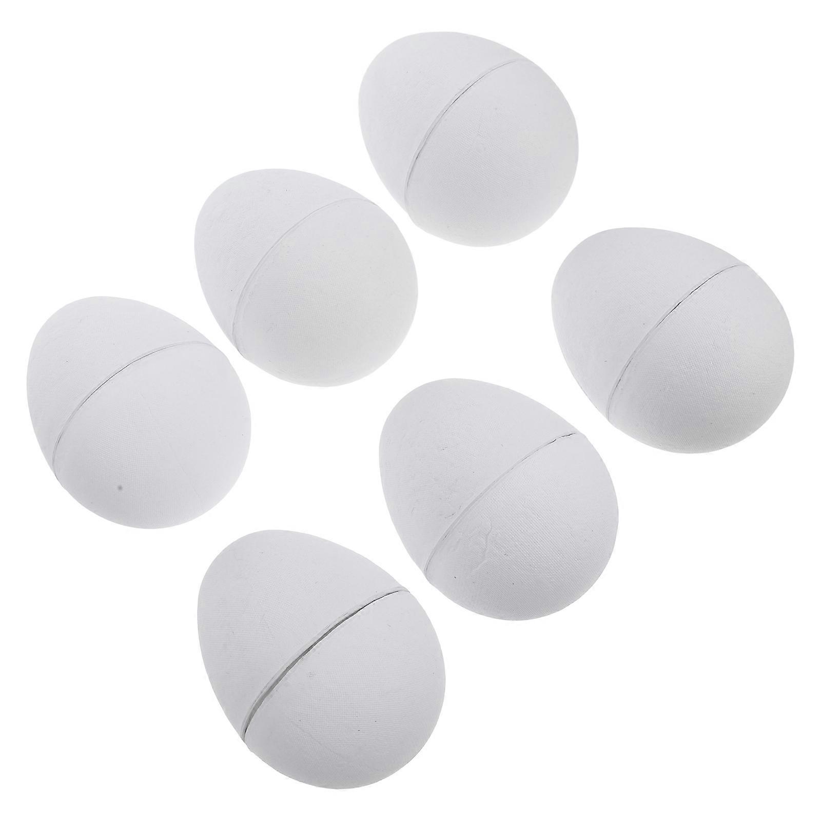 6Pcs White Paper Easter Eggs for Creative DIY and Decorations