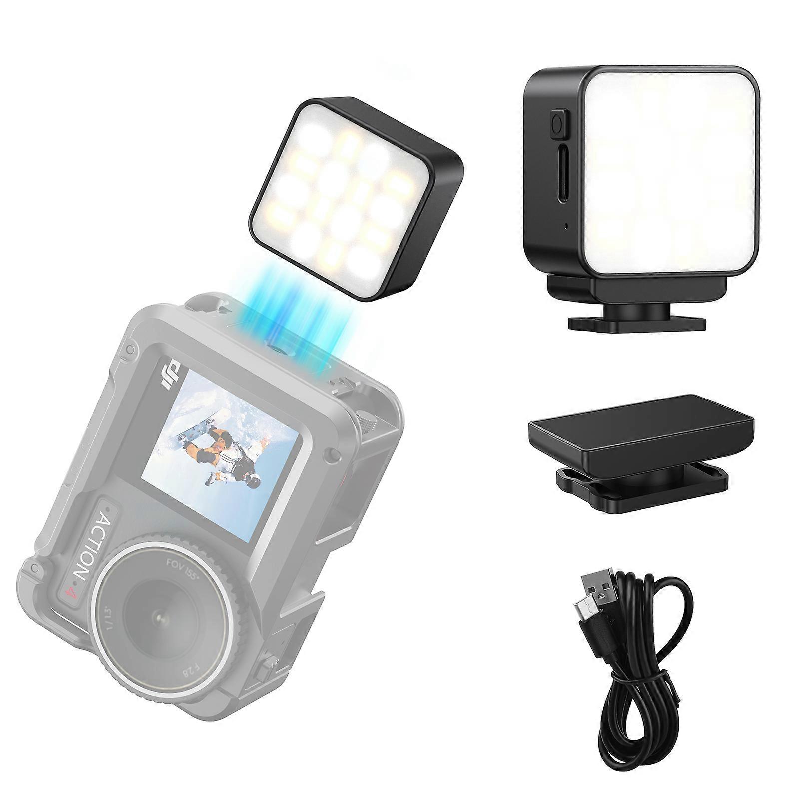 VRIG Magnetic LED Light Compatible For DJI Osmo Action 5 Pro/4/3/Pocket 3 Camera 3 Color Modes Type-C Rechargeable Fill Lamp