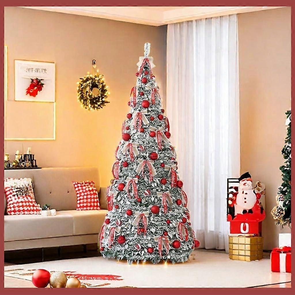 6 Ft PreLit Artificial Christmas Tree with Warm LED Lights, Foldable PopUp Design and Stand