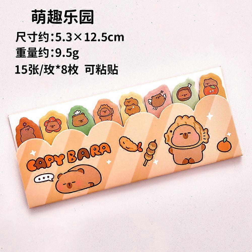 Cartoon Capybara Index Sticker Student Cute Tag Notes N Times Post Kapibara Stationery Reward Note Note Book Notepad