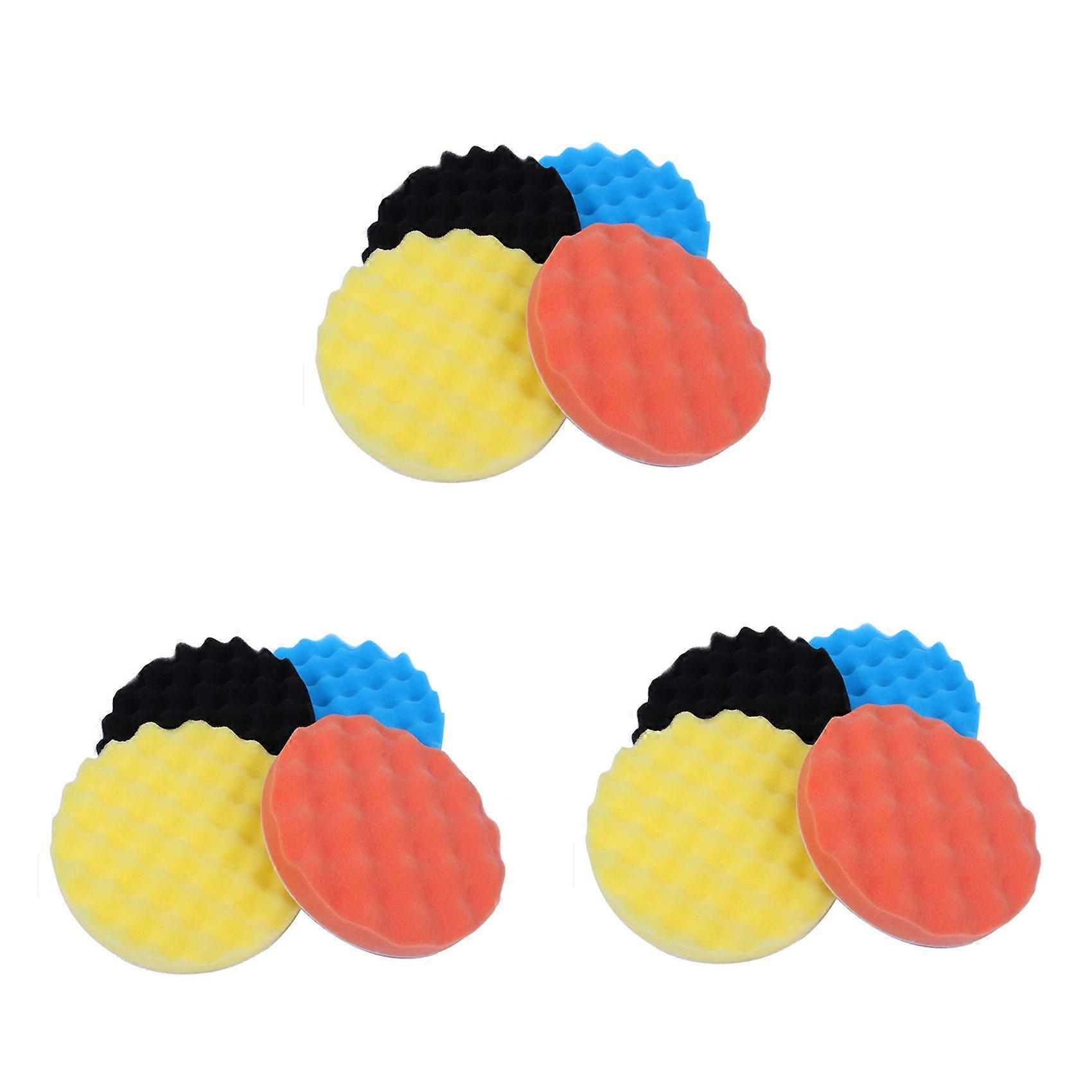 12Pcs 7inch/180mm Sponge Polishing Buffer Pad Kit Tool for Car Polisher