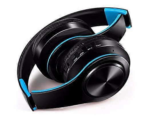 Foldable Wireless Headset For ZTE Axon 10 Pro Bluetooth Adjustable Buttons Blue