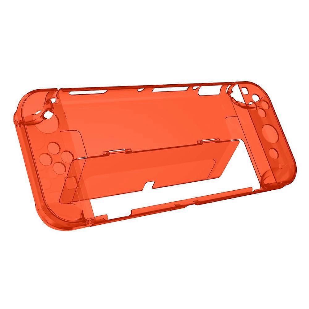 Protective Case Transparent Hard Shell Cover Dustproof ScratchResistant Red for Nintendo Switch OLED