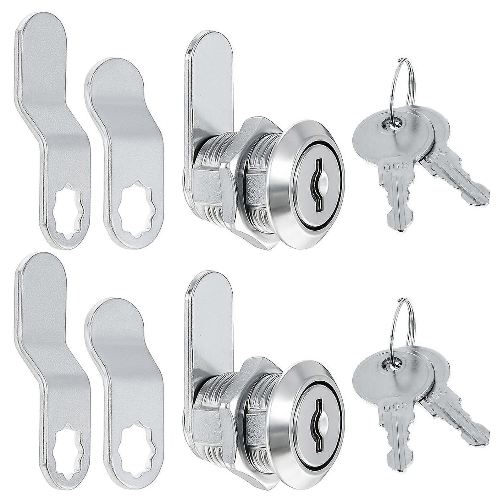 2 Pack Cam Lock Set with Keys 5/8 Inch Zinc Alloy Cabinet Lock Keyed Alike for Mailbox Drawer RV