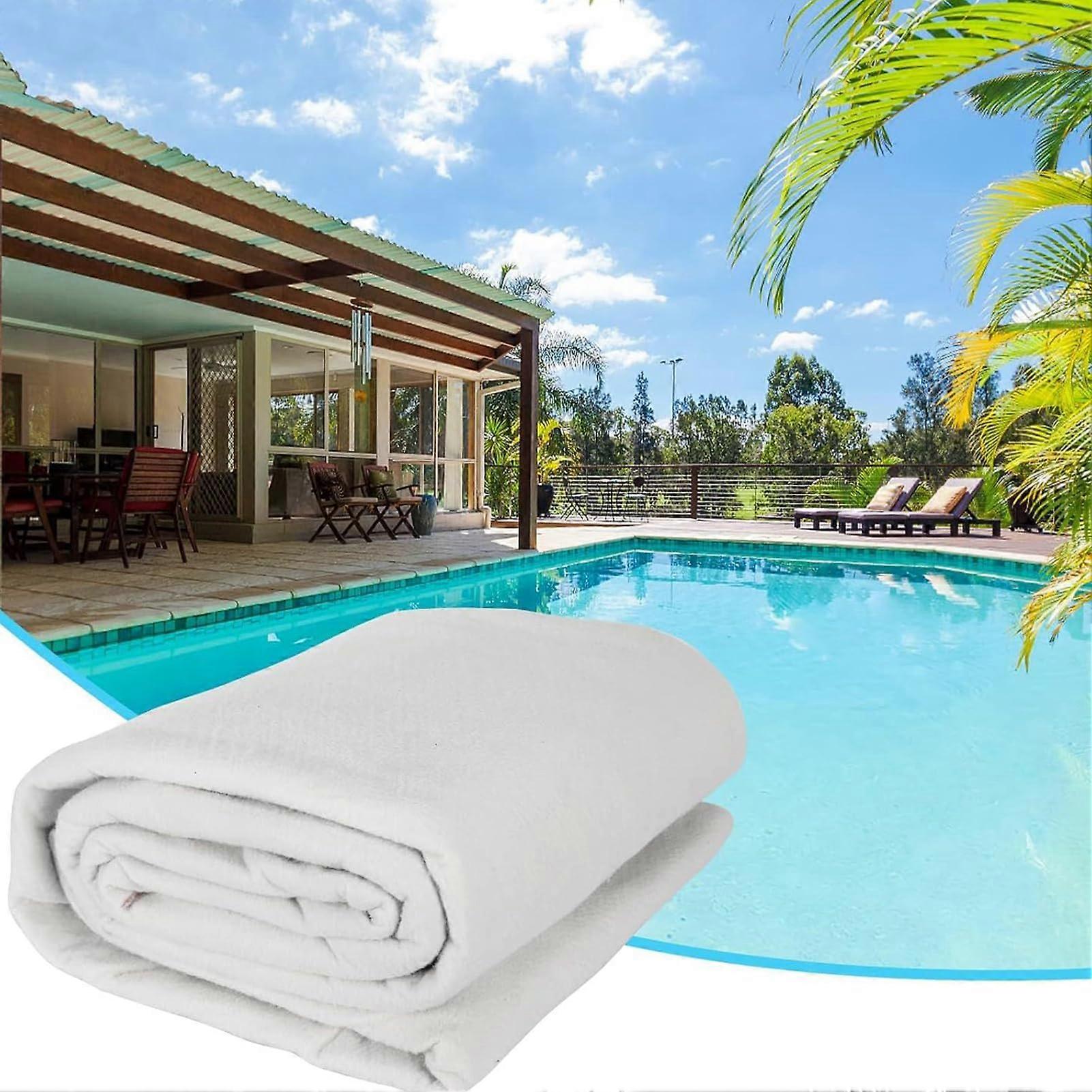 12 Ft Round Pool Liner Pad for Above Ground Pools, Puncture Resistant Double Density Floor Padding, White