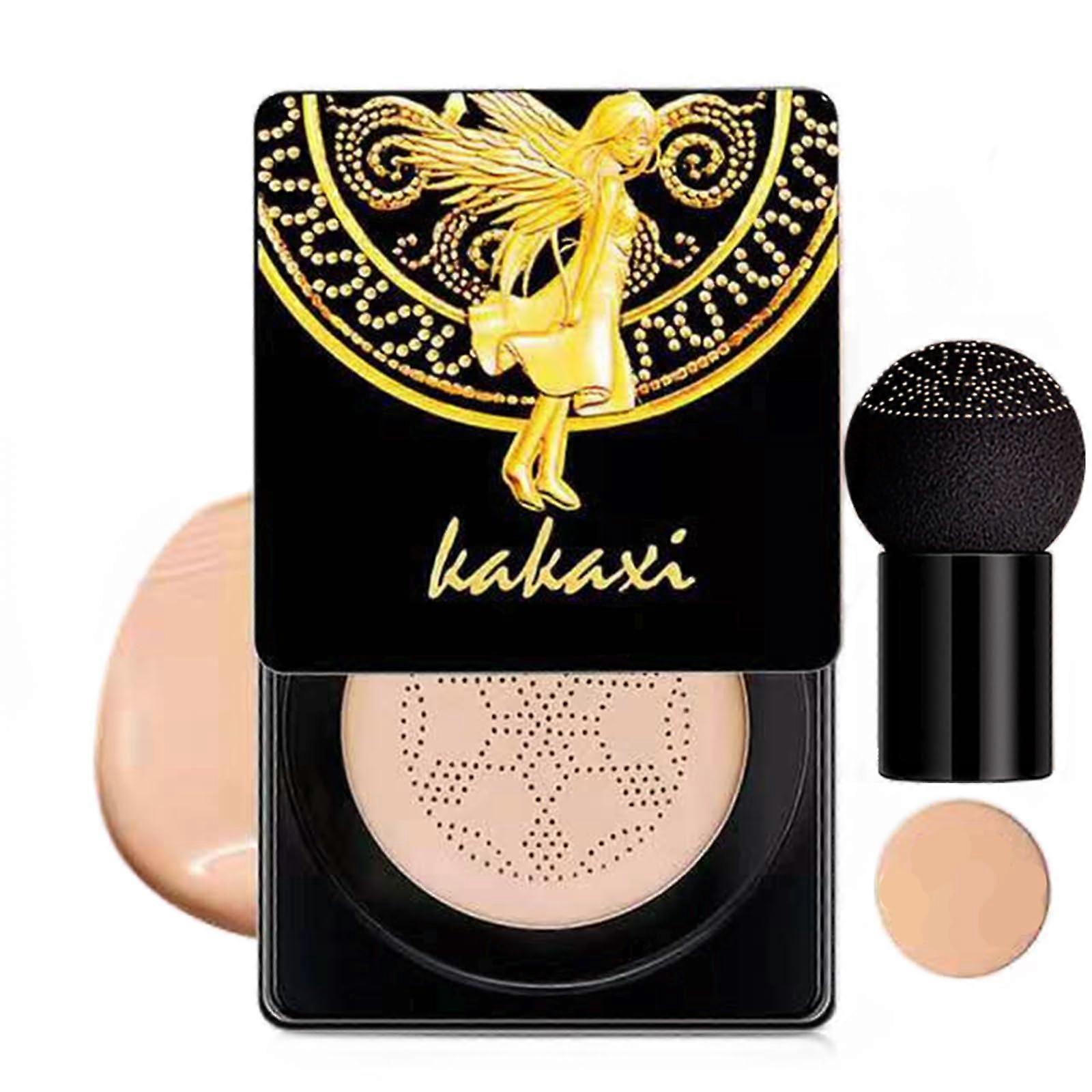 Air Cushion CC Cream with Mushroom Head Sponge, Waterproof Full Coverage Foundation #02