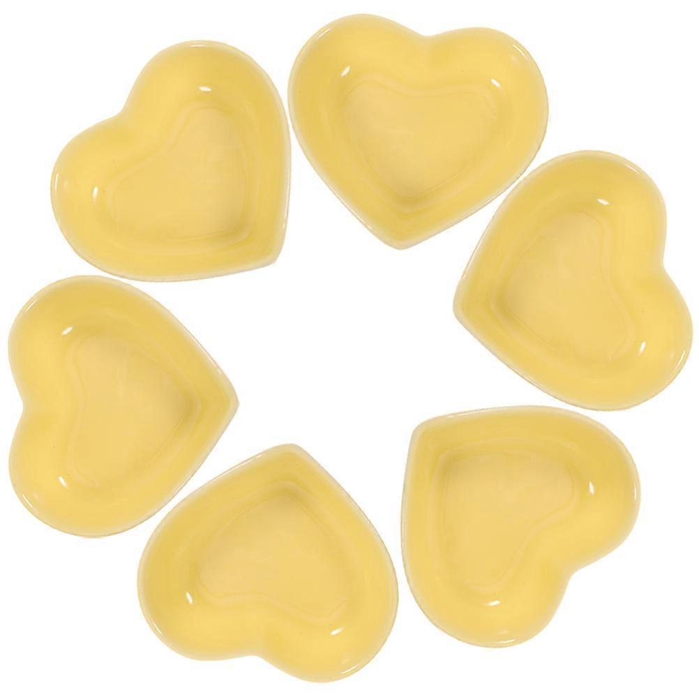 Ceramic Heart Shaped Bowls for Sauce Dishes 6Pcs Multipurpose Set