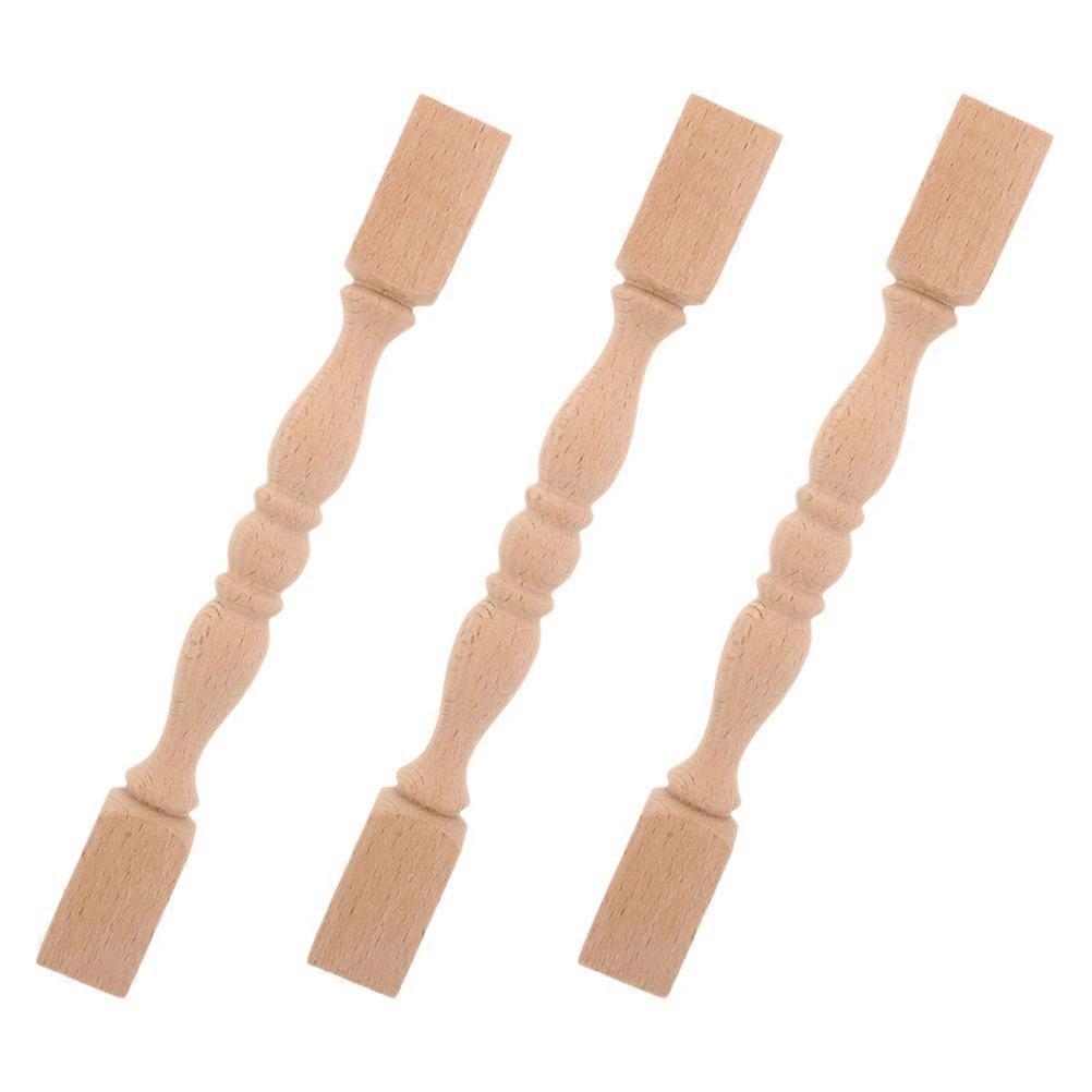 Unfinished Wood Finials for Staircase Decoration 3Pcs Solid Wood Set