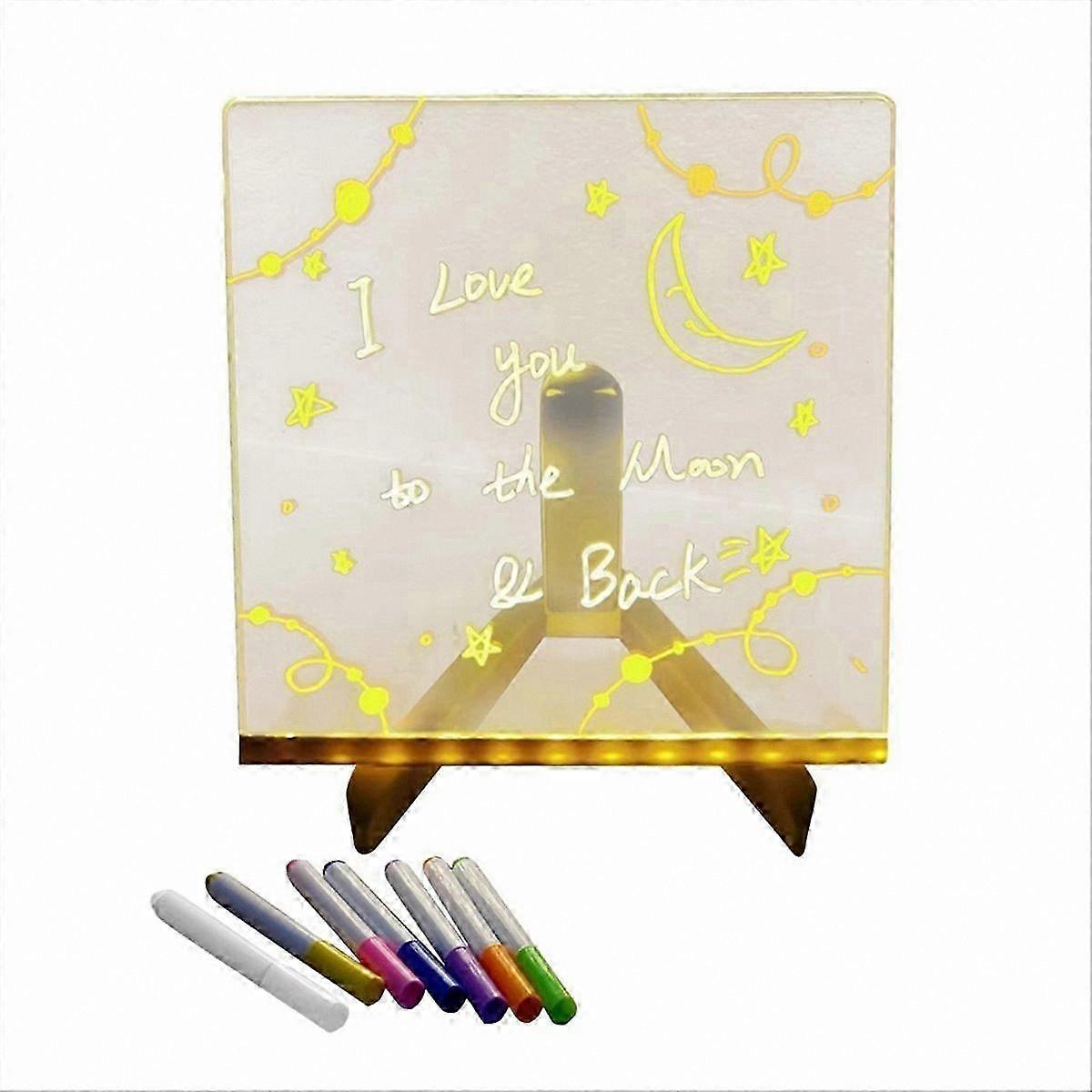 LED Notepad with Colors, Illuminated Acrylic Notepad with Adjustable Stand