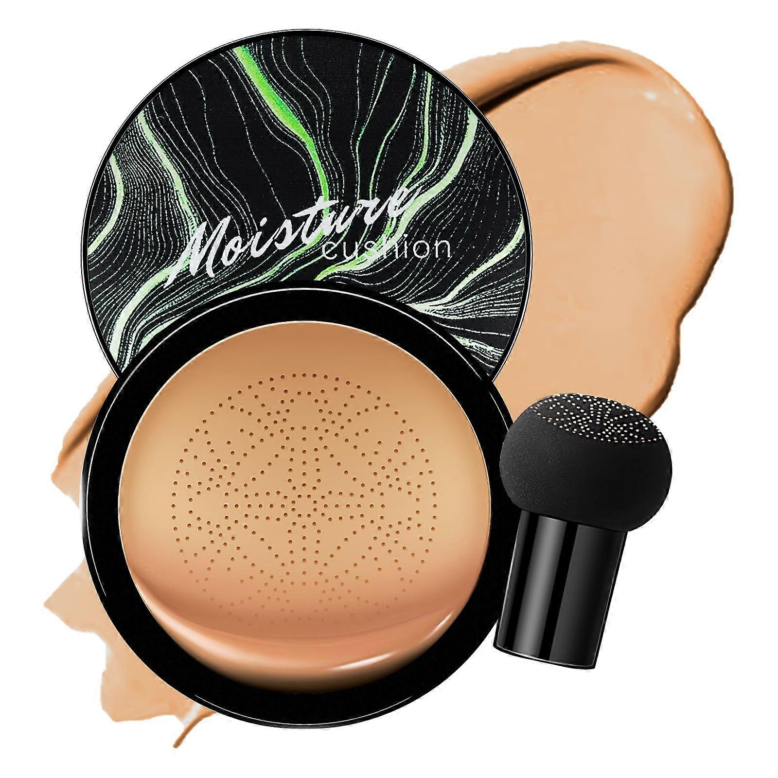 Mushroom Head Air Cushion CC Cream Foundation, Full Coverage Waterproof Oil Control Base, Medium Deep